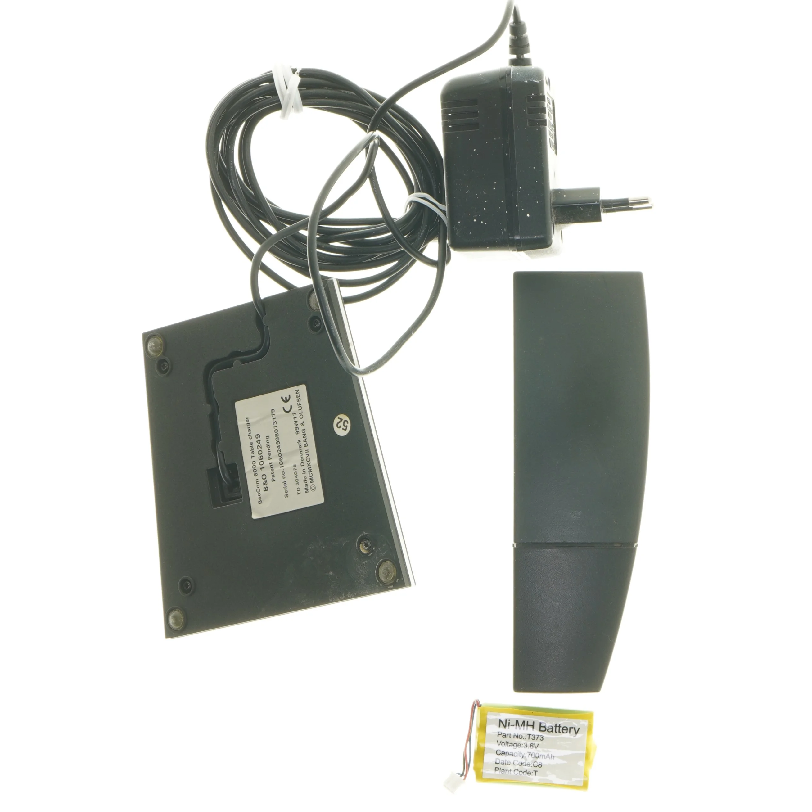 Trådløs telefon med base og oplader