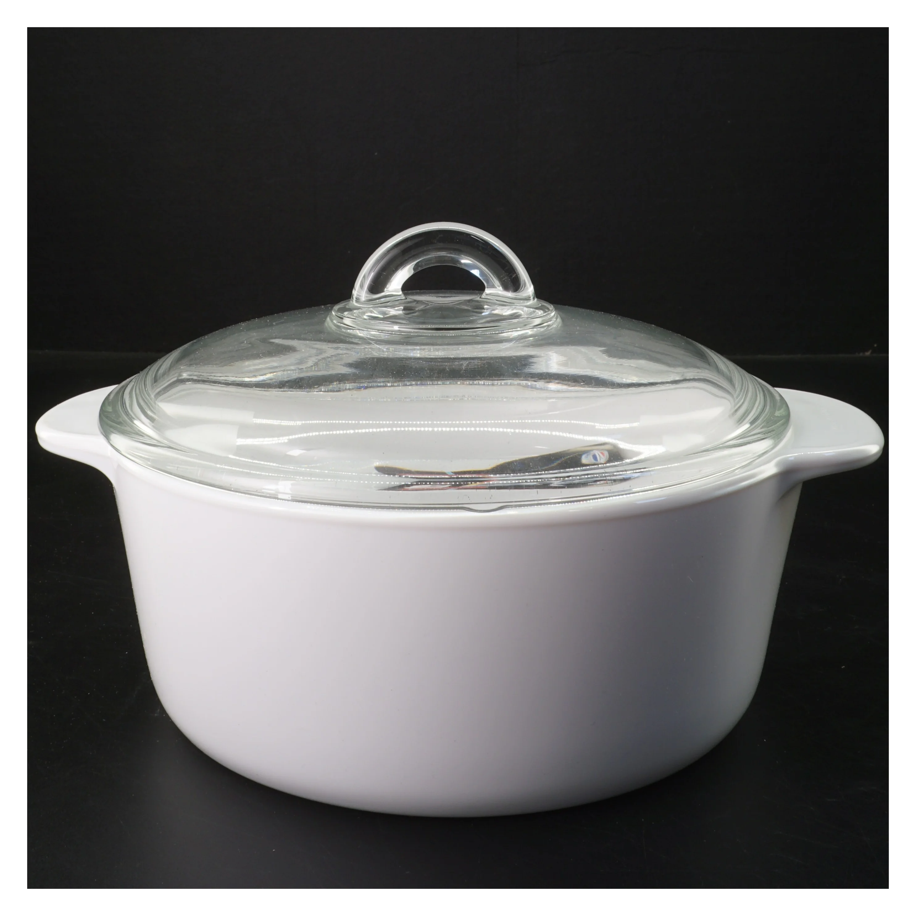 Hvid gryde med glaslåg fra Pyro Flam (str. Ø 20 cm)