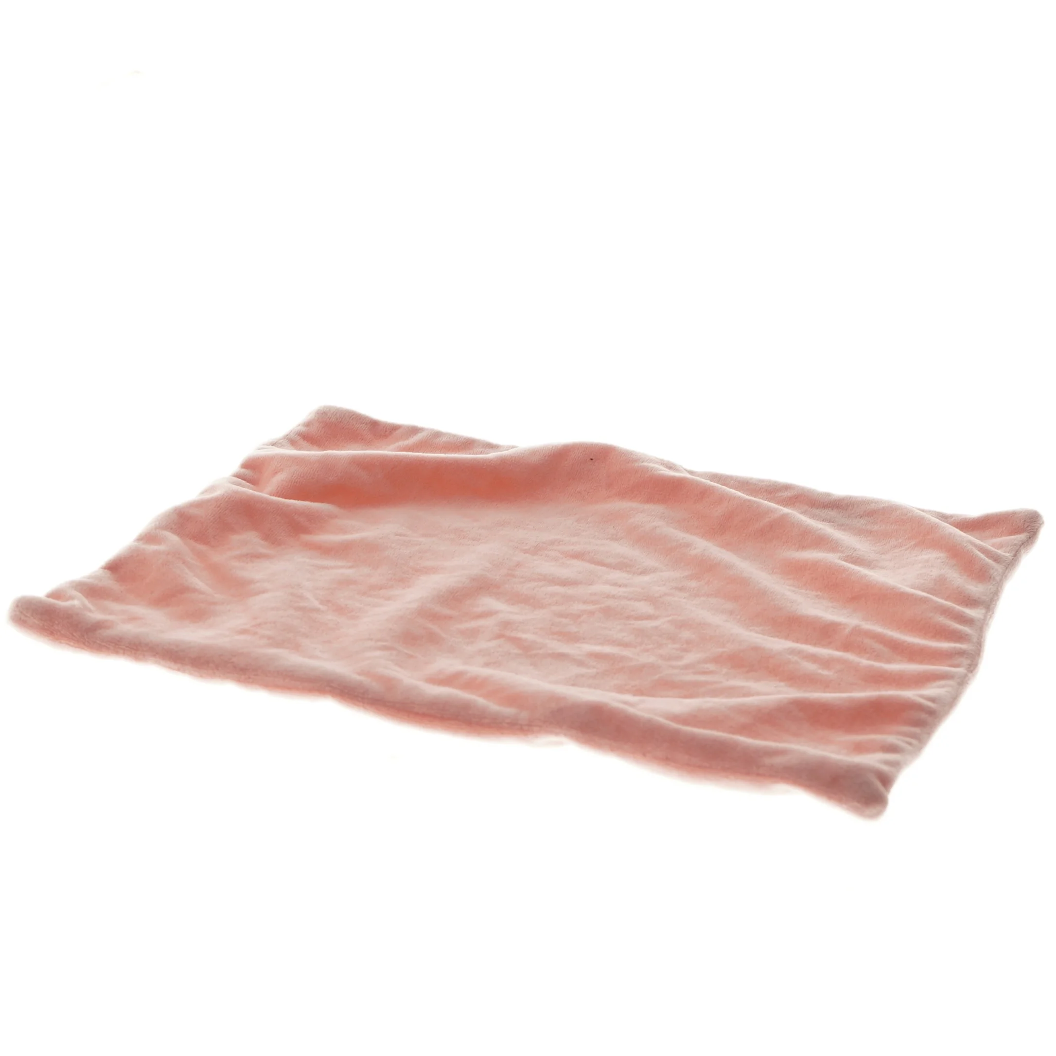 Lyserød stofklud med hjertebroderi (str. 30x27 cm)