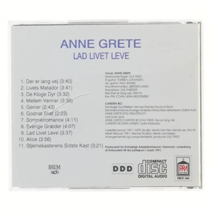 Anne Grete CD - Lad Livet Leve
