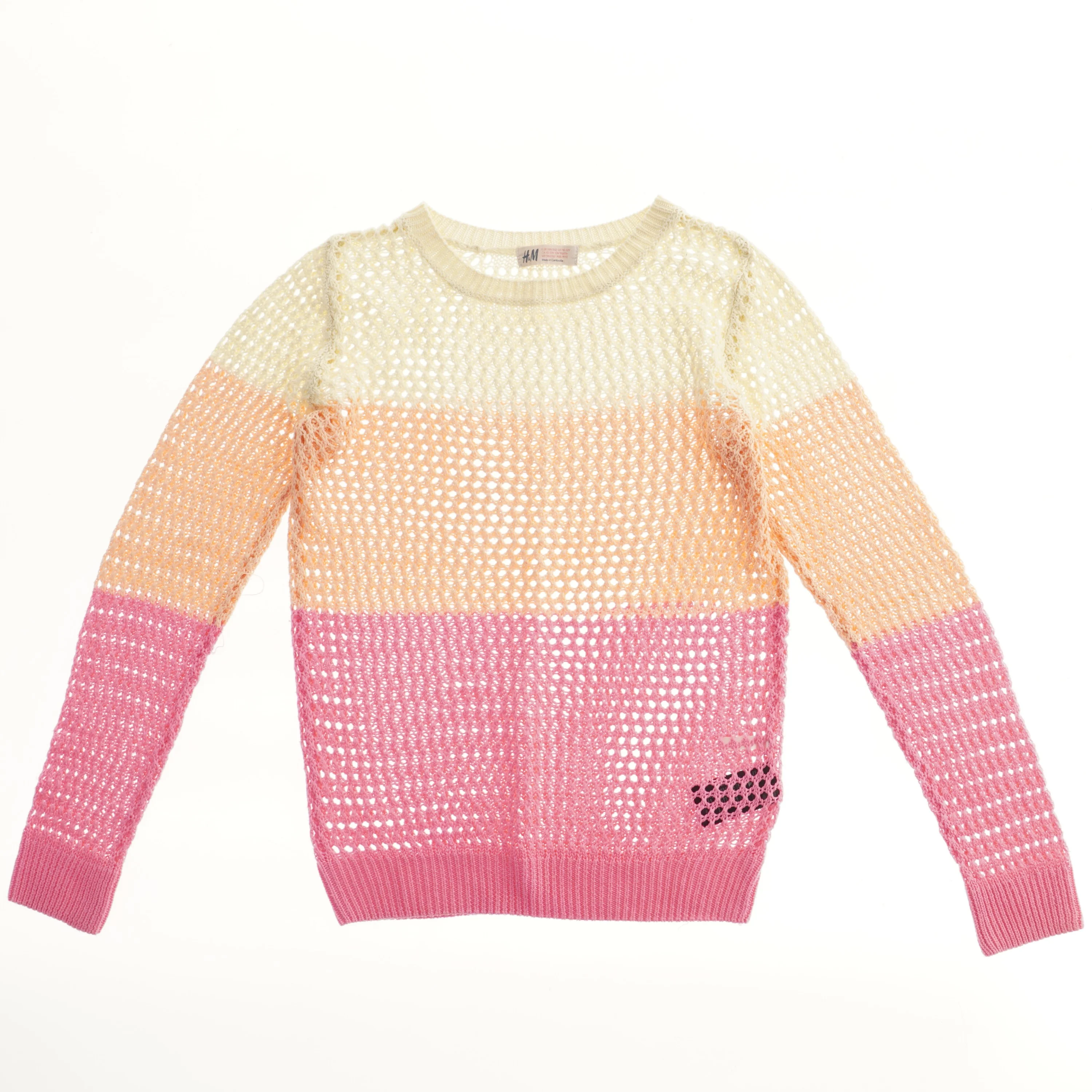 Strikket bluse med farveblokke fra H&M (str. 152)