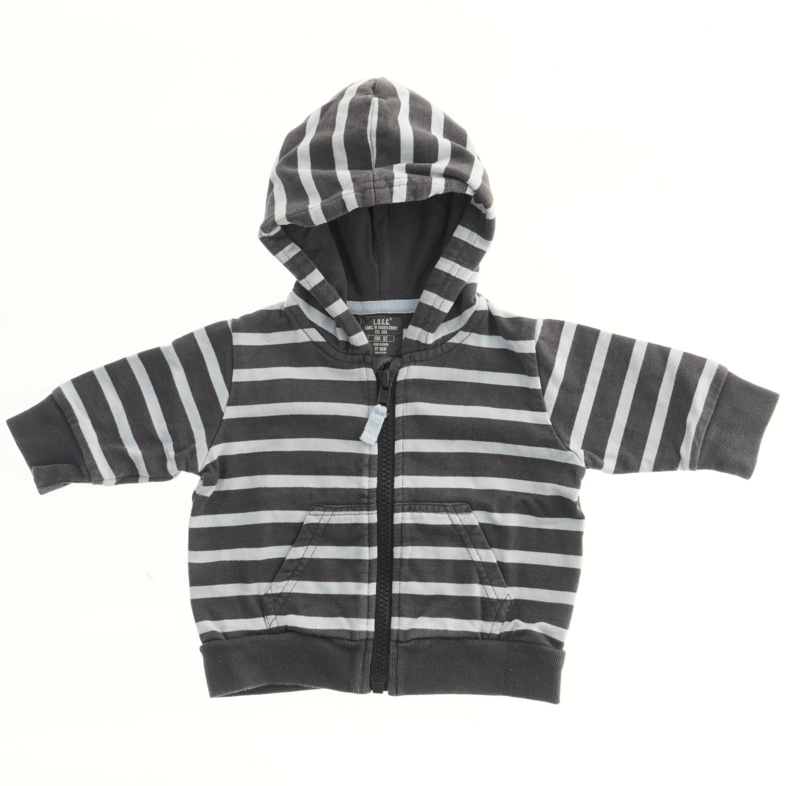 Stribet hættetrøje til børn fra H&M (str. 62)