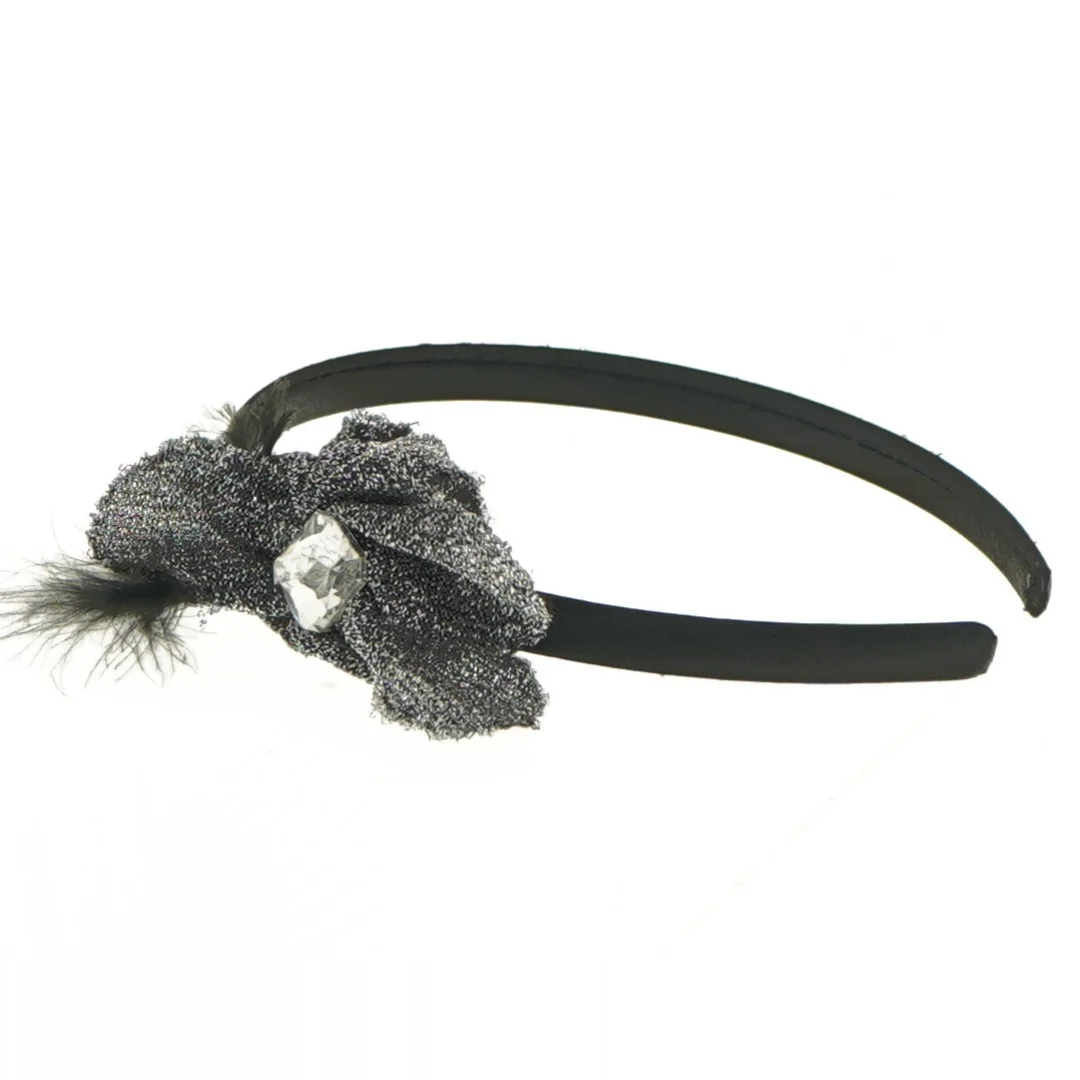 Hårbøjle med glimmerpynt (str. Ø 12 cm)