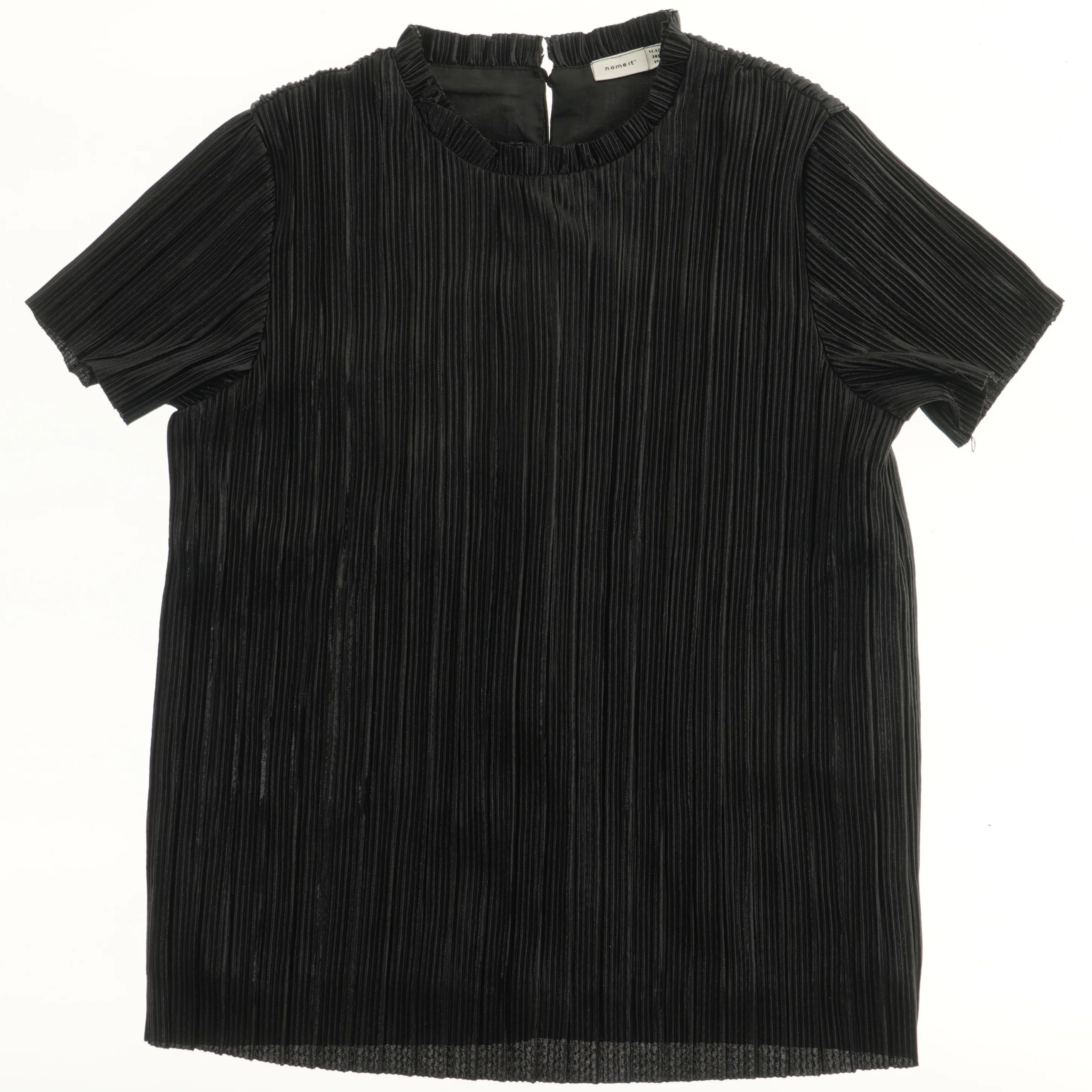 Sort plisseret T-shirt fra Name It (str. 152)
