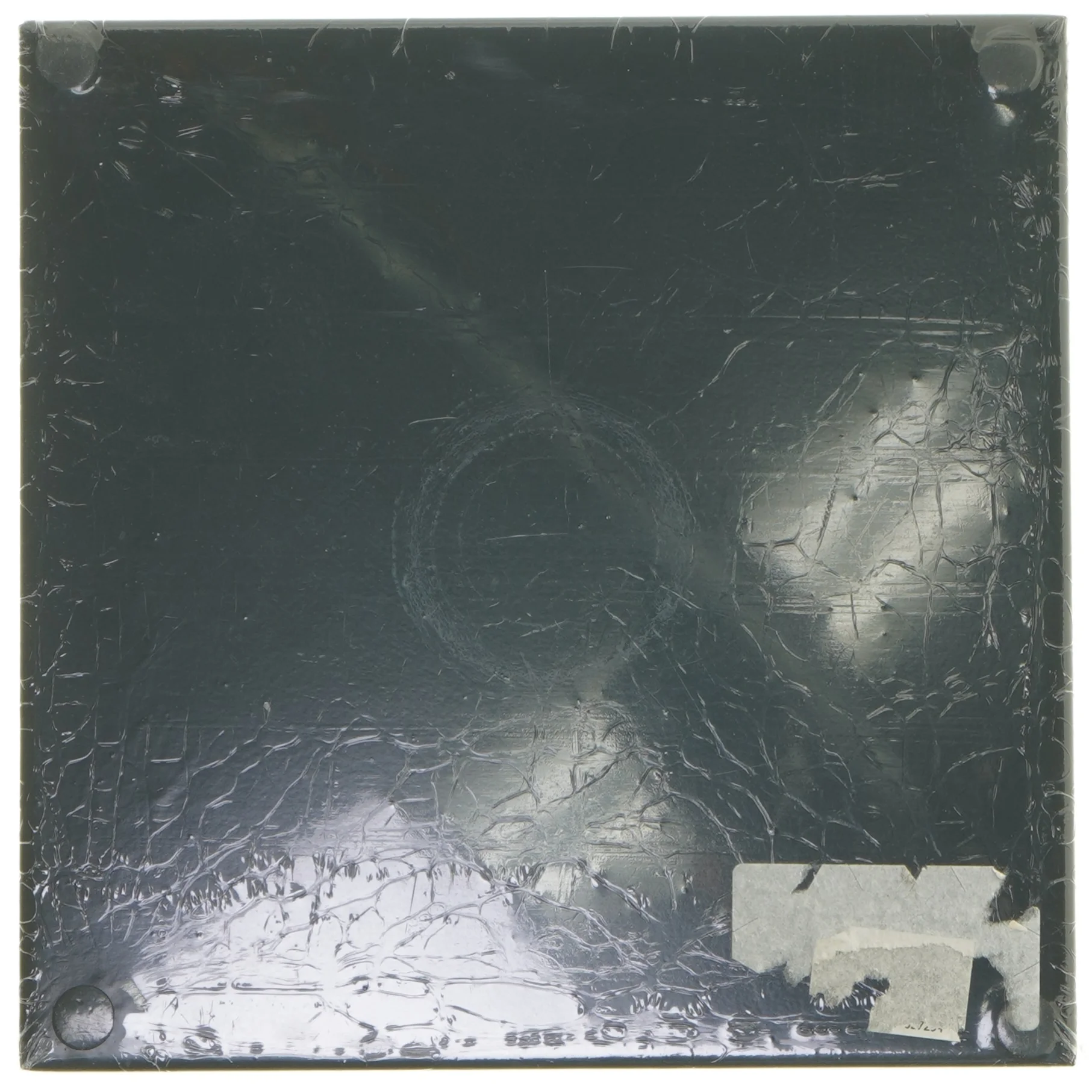 Metalbakke med kork (str. 21x21x1 cm)