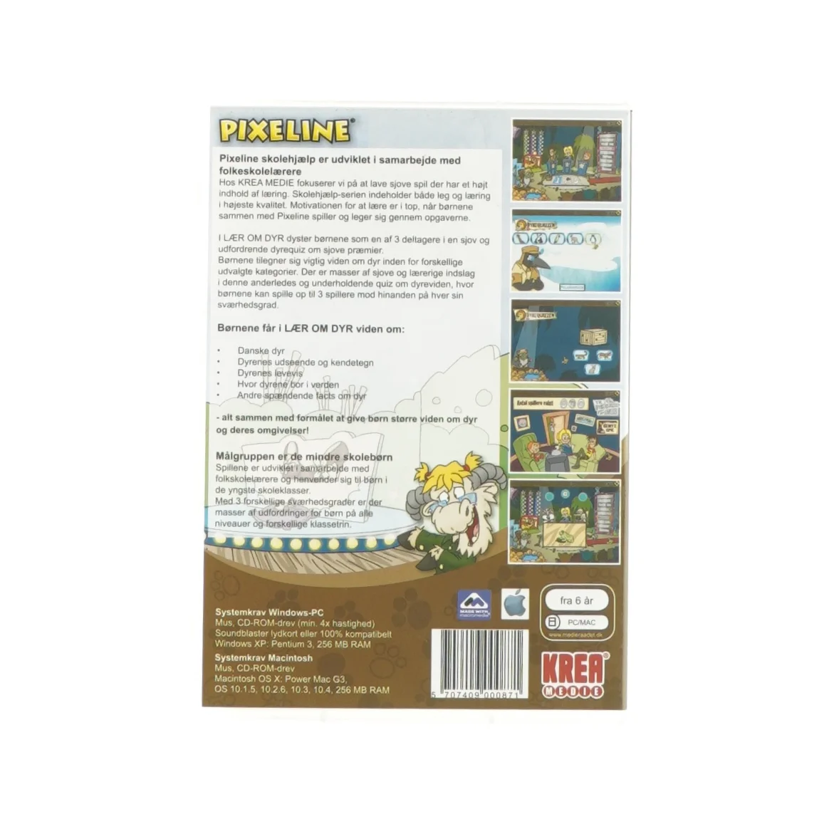 Pixeline spil: "Lær om dyr"