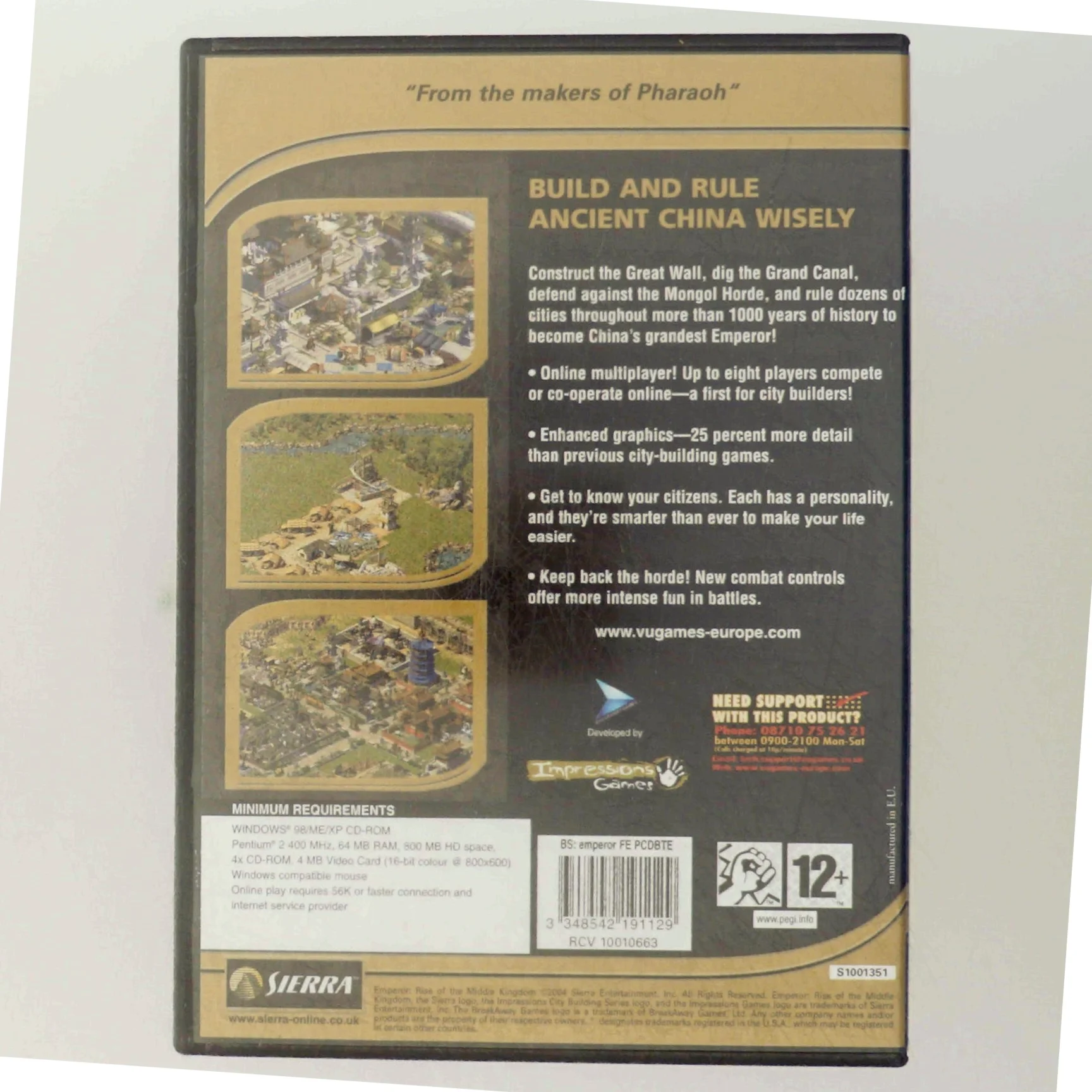 Emperor: Rise of the Middle Kingdom PC-spil fra Sierra