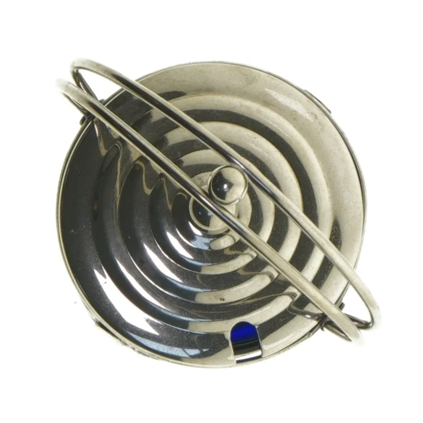 Blå glas krukke med metalhængelåg (str. 15 cm)