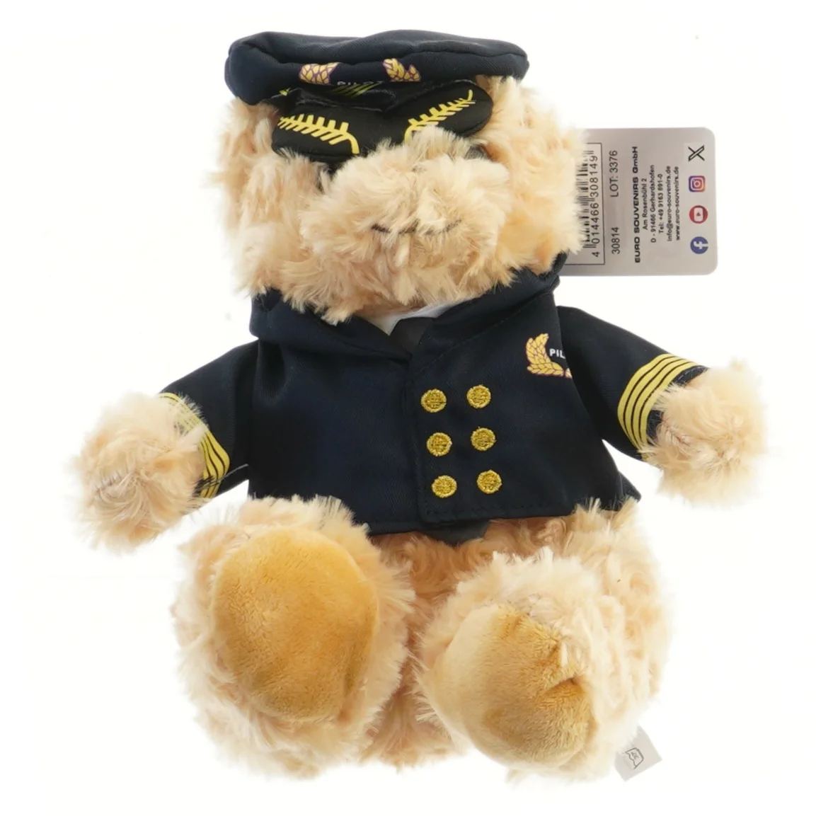 Teddy pilot bamse (str. 20x18 cm)