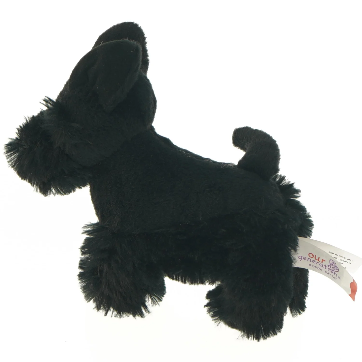 Sort plyshund til børn (str. 19 cm)