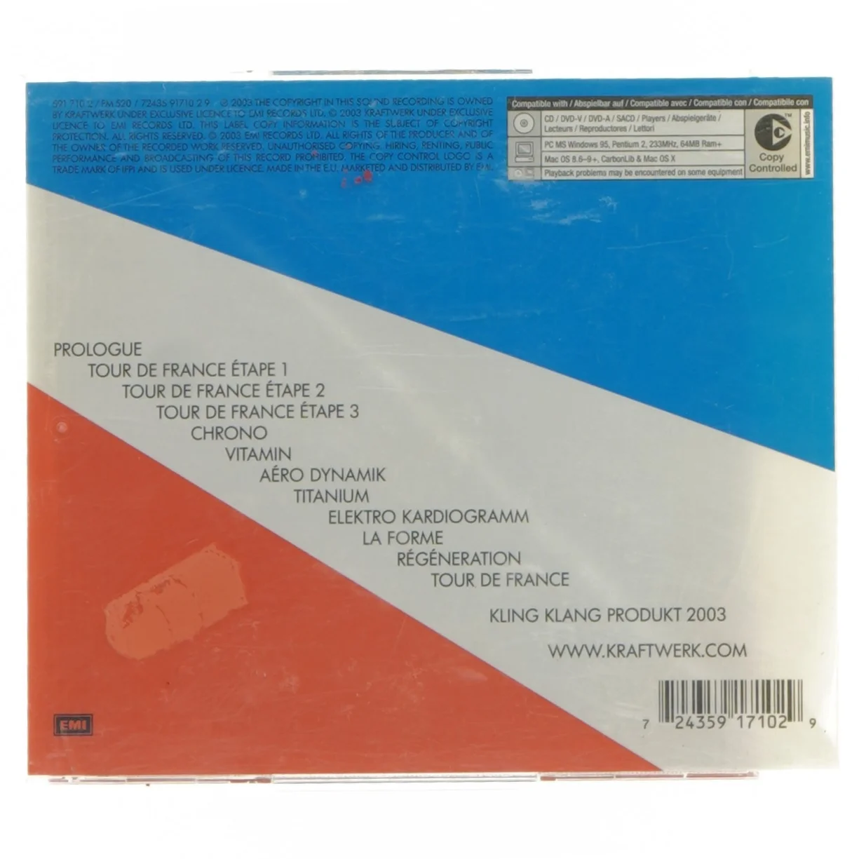 Kraftwerk - Tour de France Soundtracks CD (str. 12,5x14 cm)