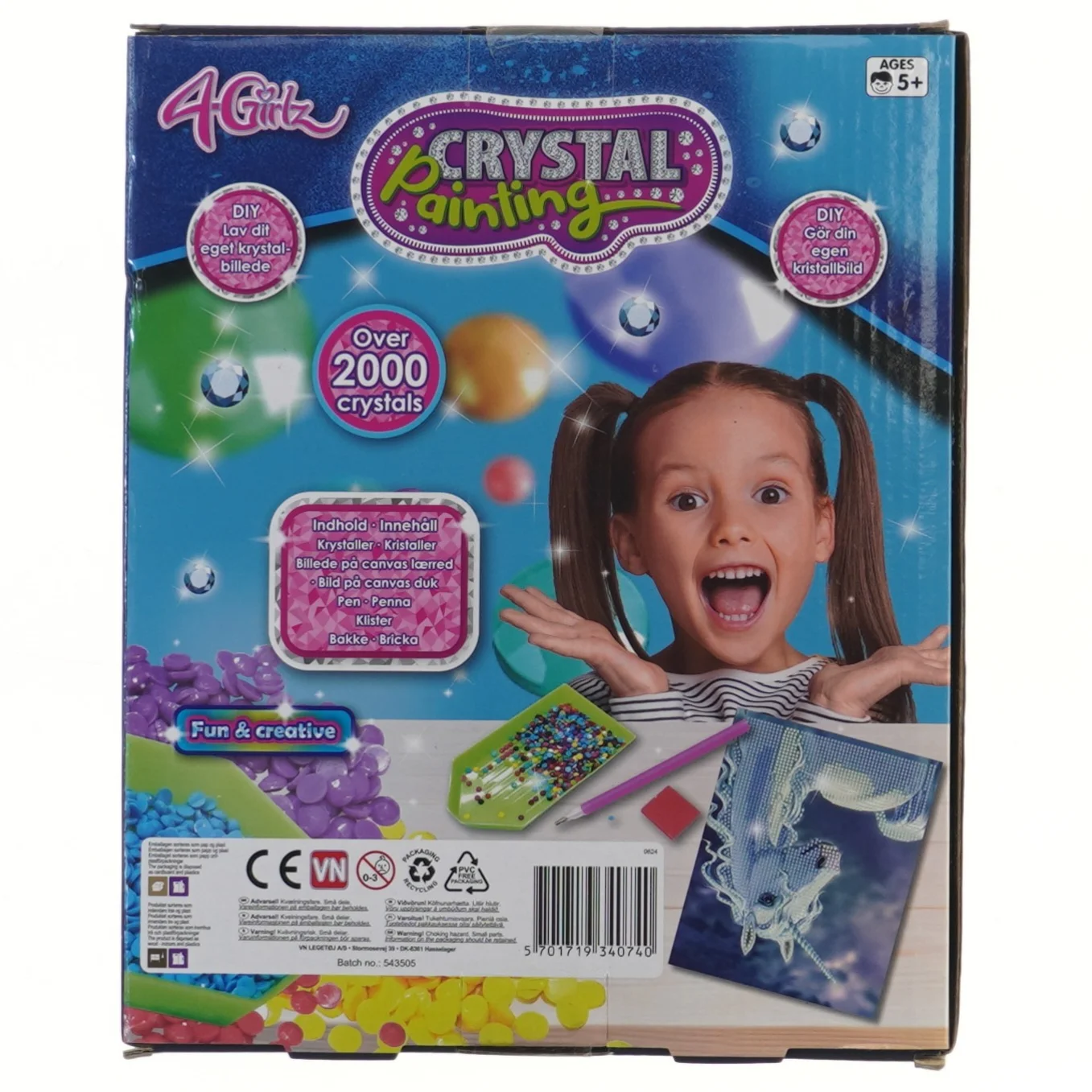 Krystal maleri sæt med enhjørning fra 4Girlz (str. 26x21 cm)