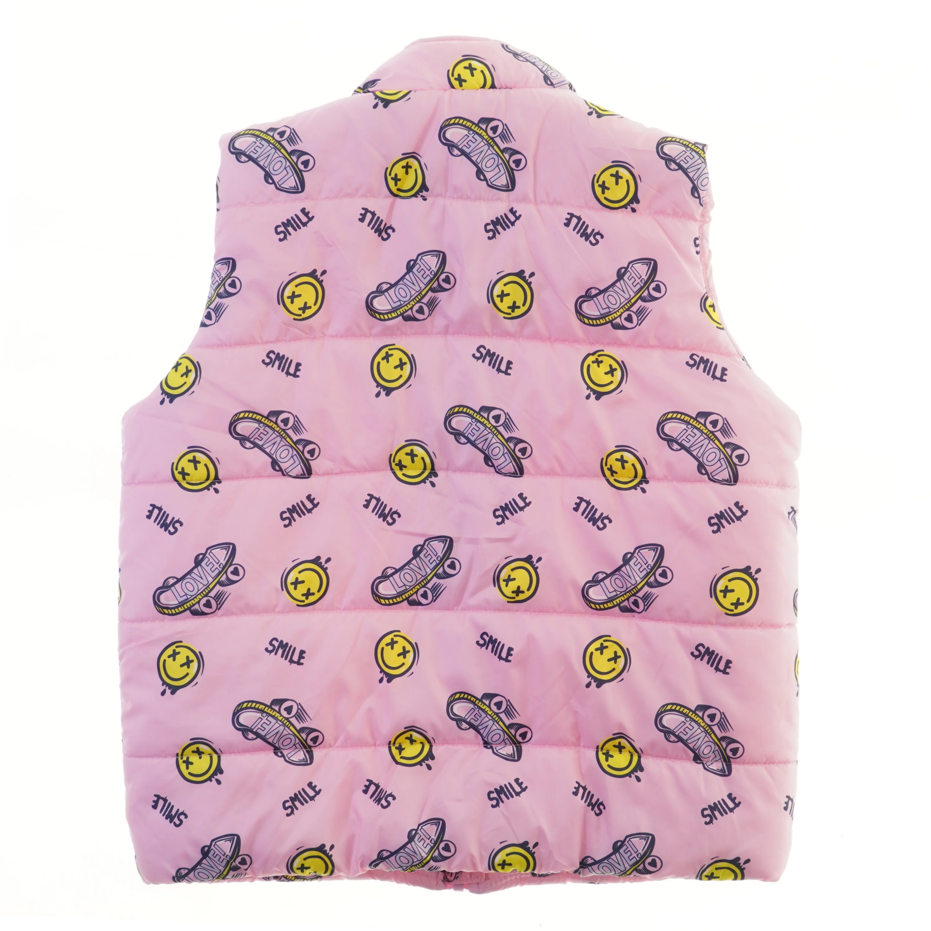 Pink vest med skateboard og smiley mønster fra VRS (str. 152)