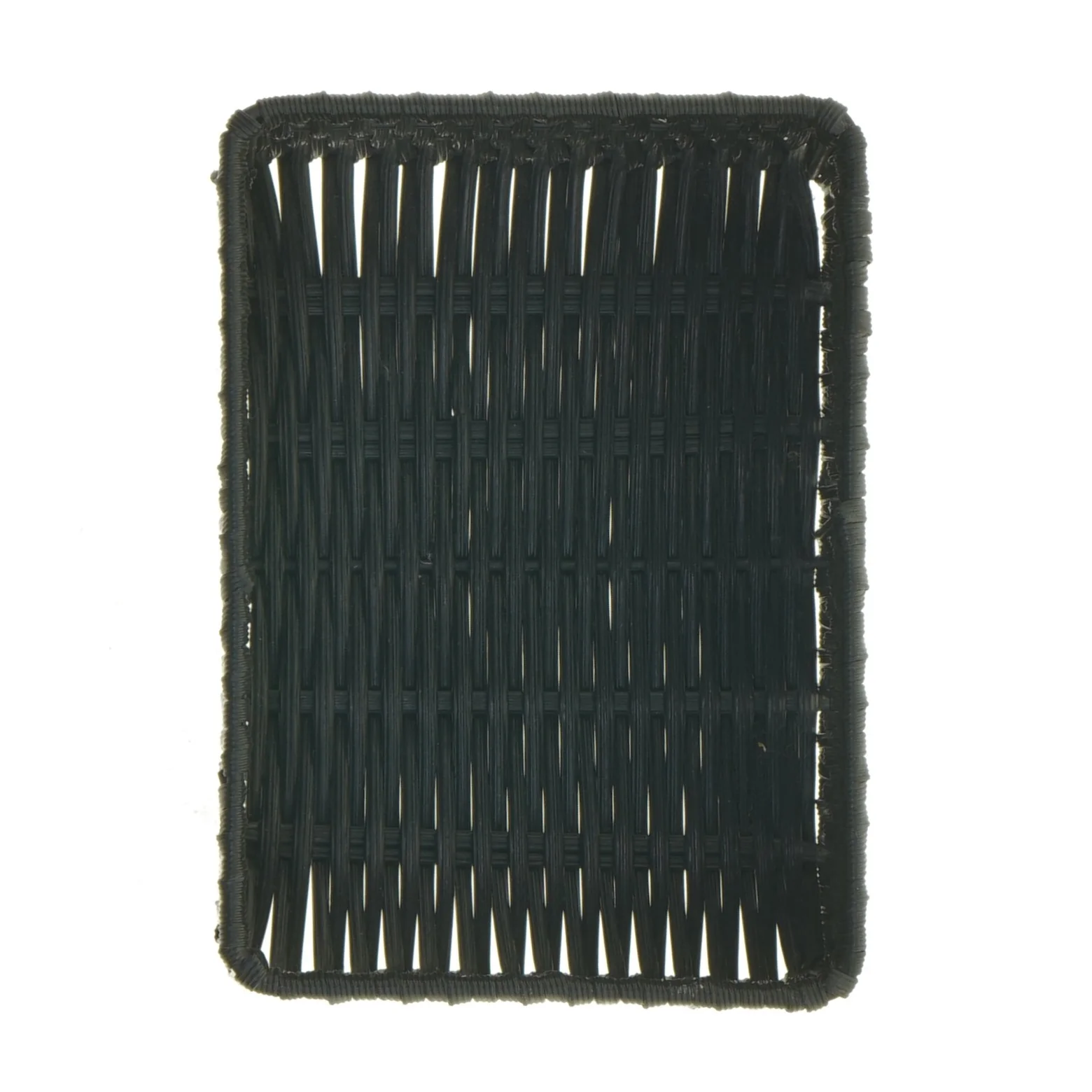 Flettet sort opbevaringskurv (str. 18 x 13 x 7 cm)