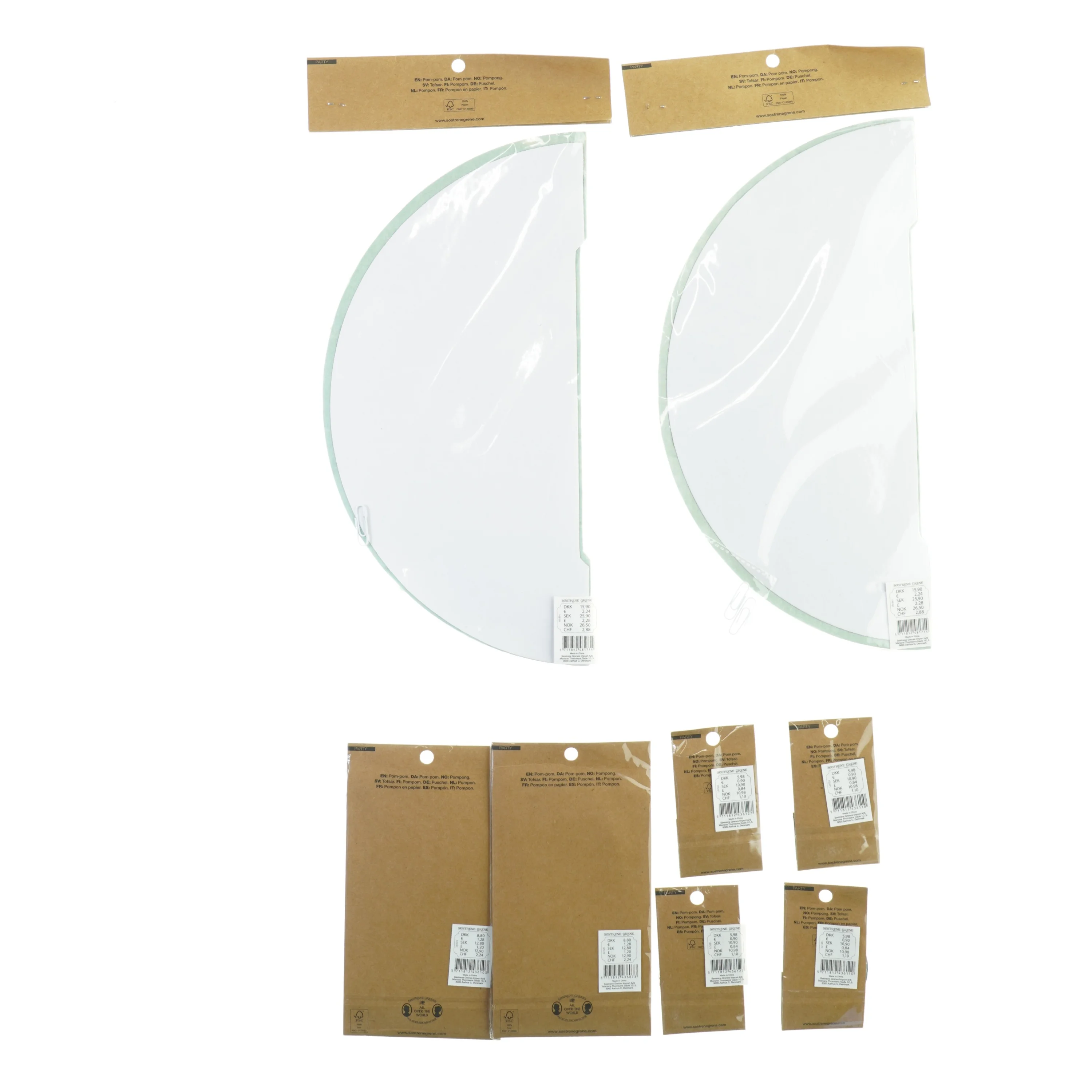 Honeycomb/ Crepepapirs Pom pom fra Søstrene Grene (str. 18 cm 8 cm 35 cm)