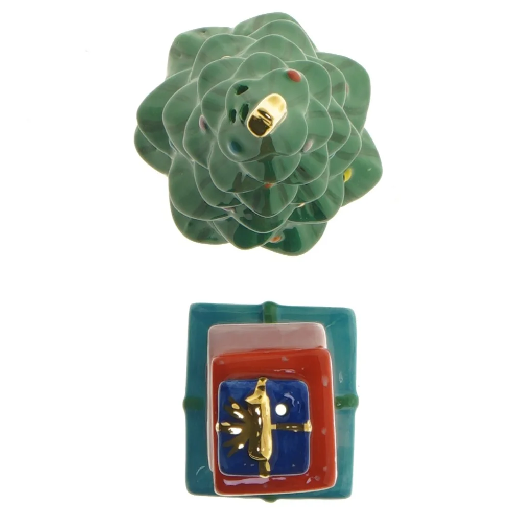 Salt- og pebersæt med juletræ og gaver fra Amsterdam (str. 6,5 og 10 cm)