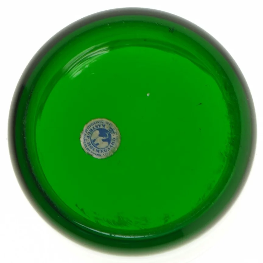 Grøn BP 1920-1970 souvenirglas fra BP (str. 15 cm)