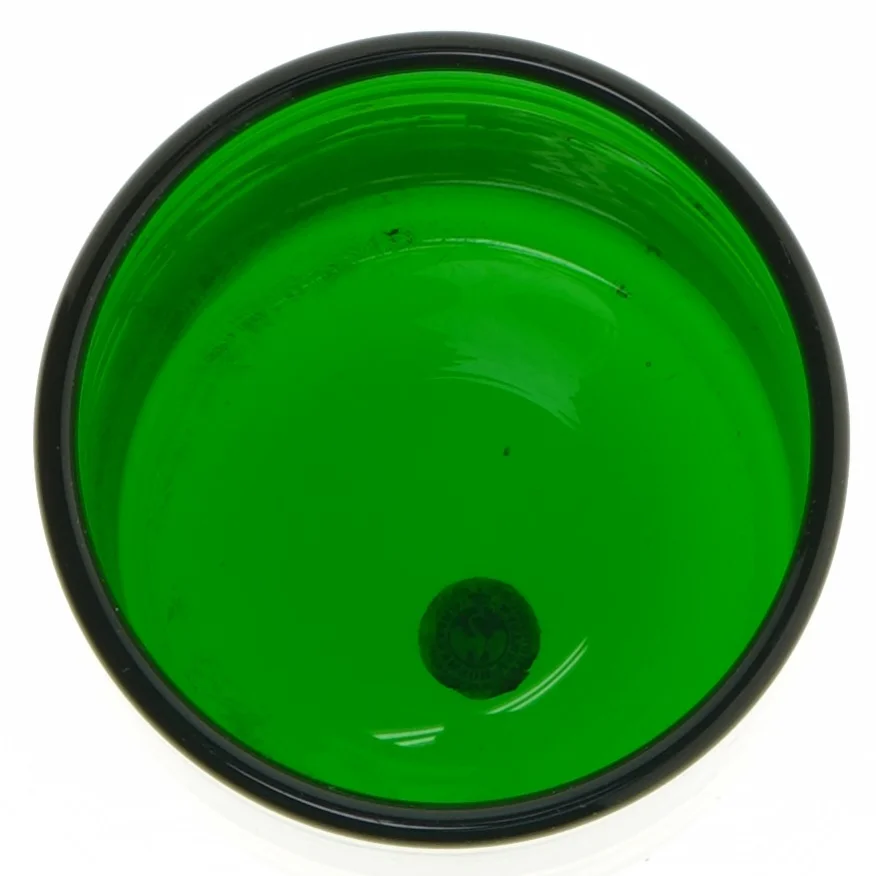 Grøn BP 1920-1970 souvenirglas fra BP (str. 15 cm)