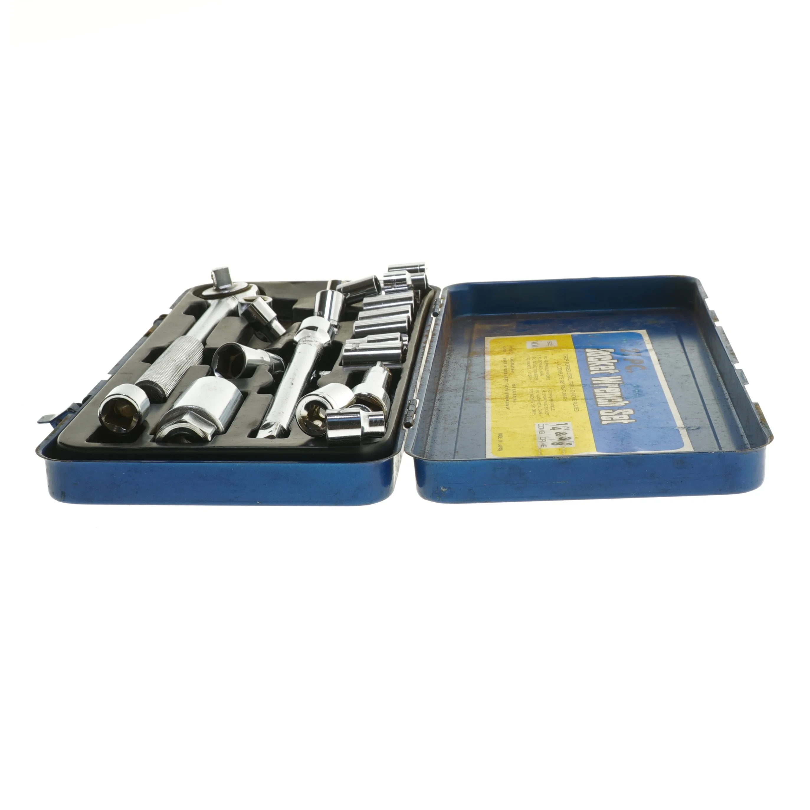 Værktøjssæt i metalboks (str. 4x13,5x29 cm)