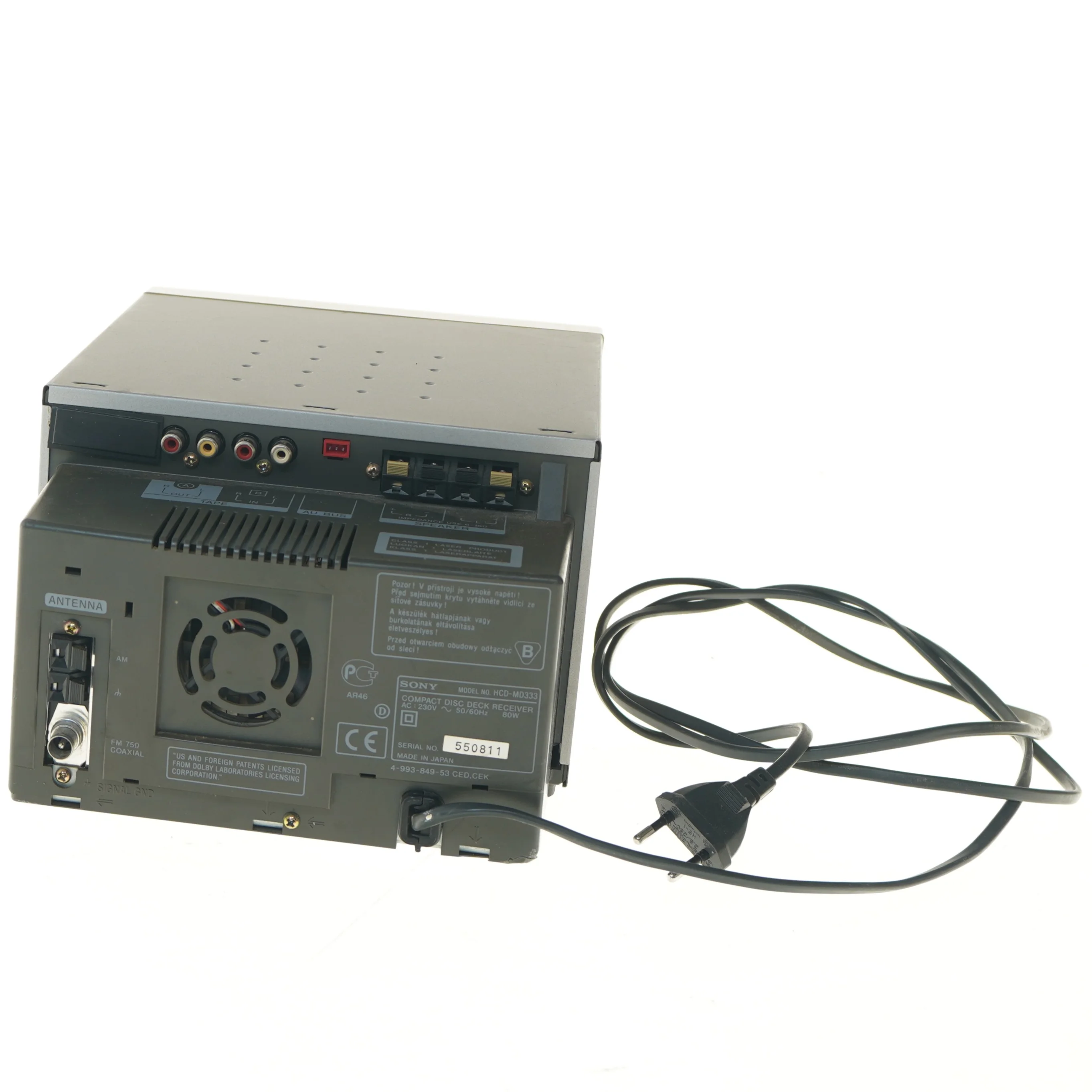 Sony minianlæg model HCD-MD333 fra Sony (str. 11x29x21 cm)