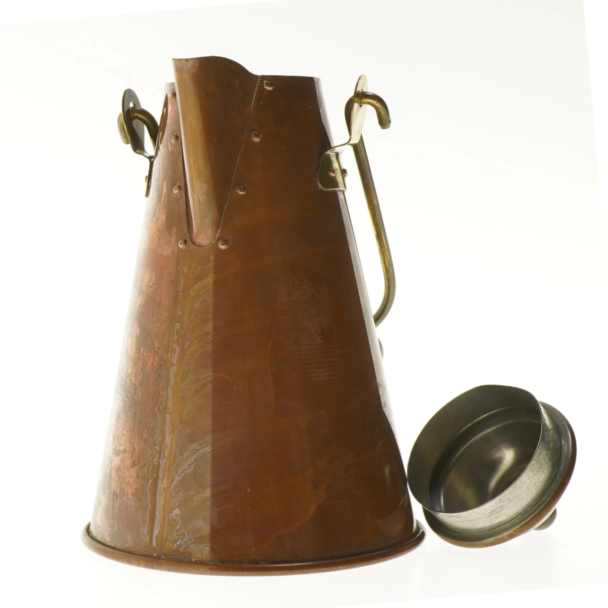 Kobberkande med låg (str. 28 cm)