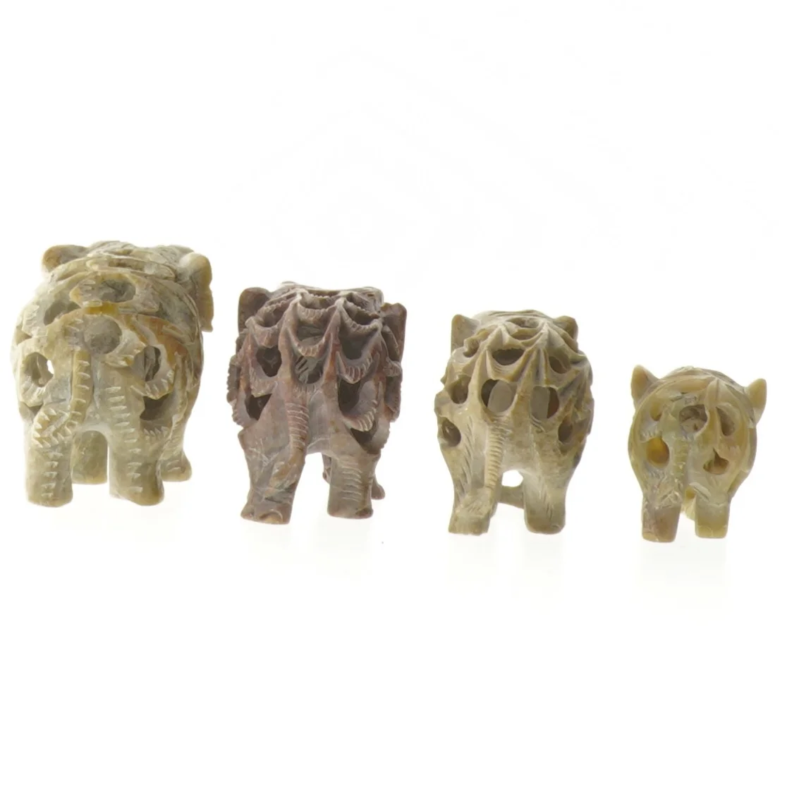 Figurer af elefanter i sten (str. 6-4 cm)