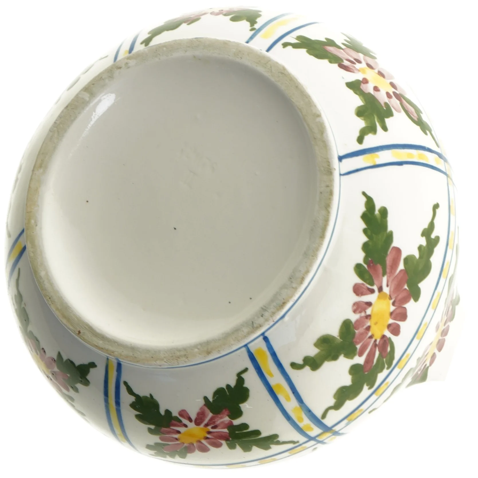 Keramikkande med blomstermotiv (str. Ø 20 cm)