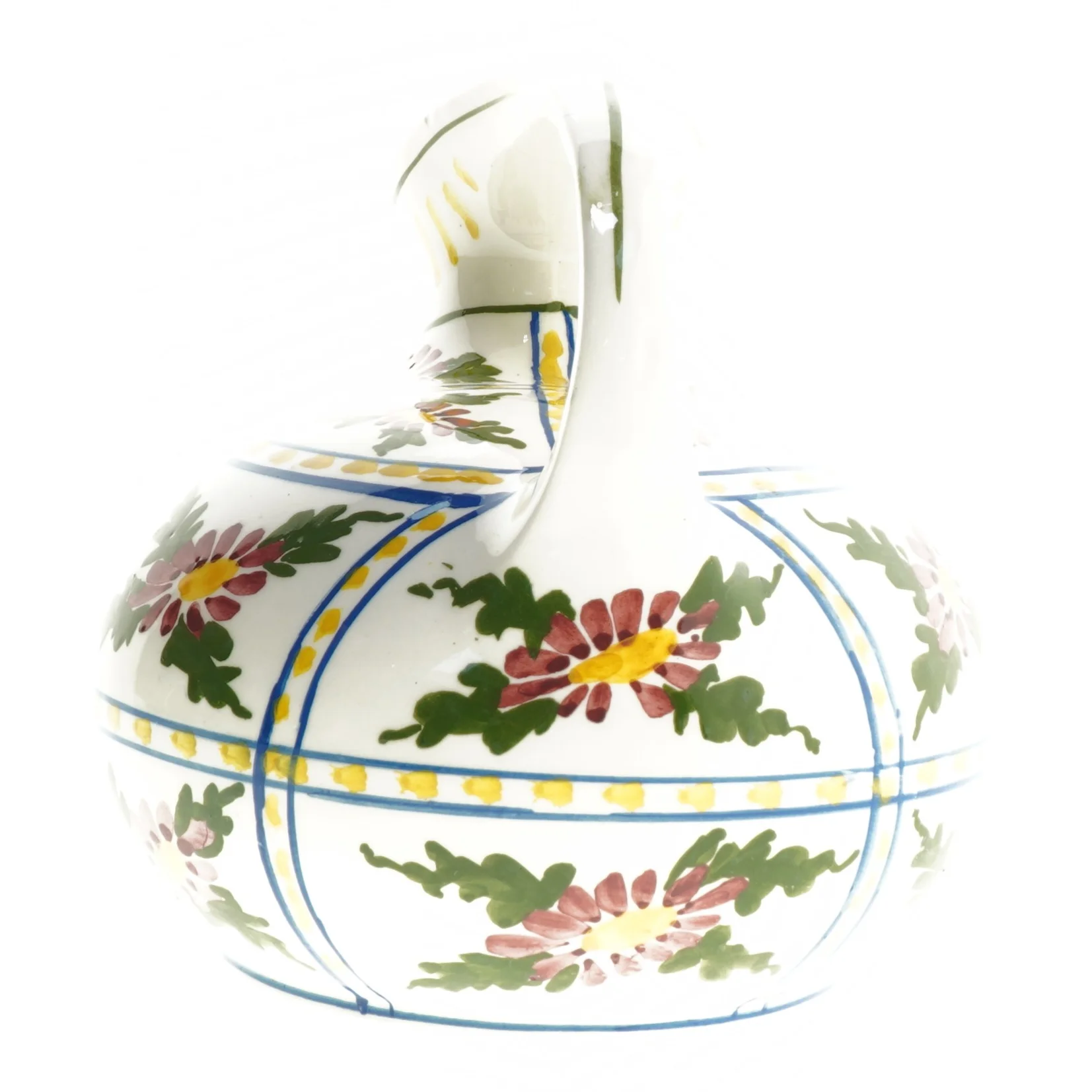 Keramikkande med blomstermotiv (str. Ø 20 cm)