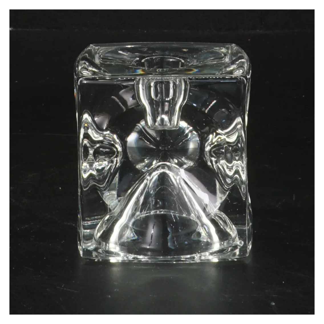 Glas fyrfadsstage (str. 7x7x7 cm)
