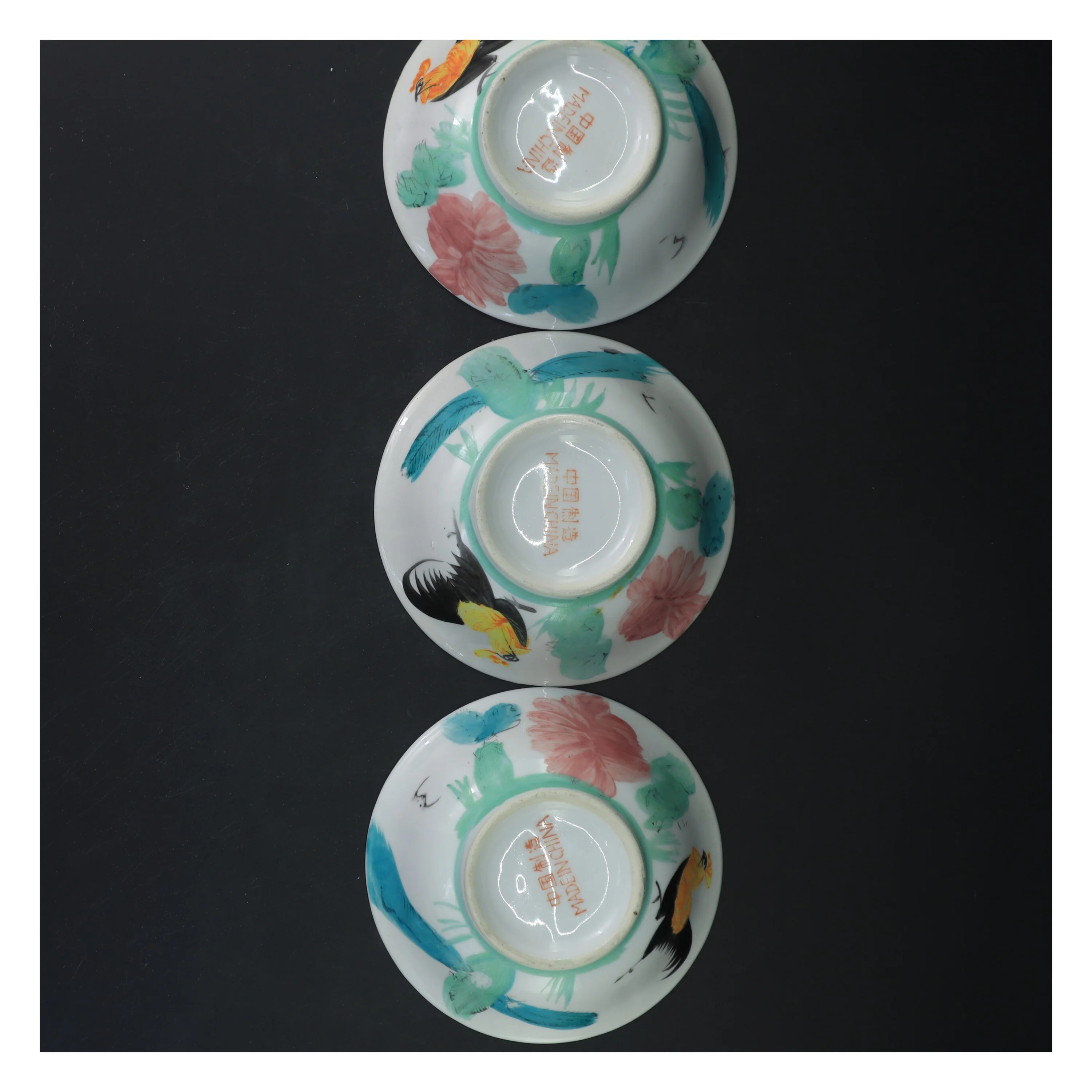 Sæt af 3 kinesiske skåle (str. ø 14 cm, 3 styk cm)