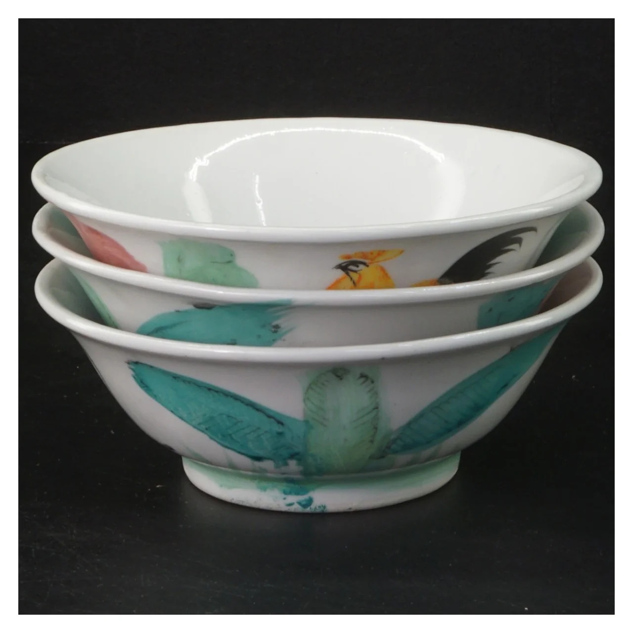 Sæt af 3 kinesiske skåle (str. ø 14 cm, 3 styk cm)