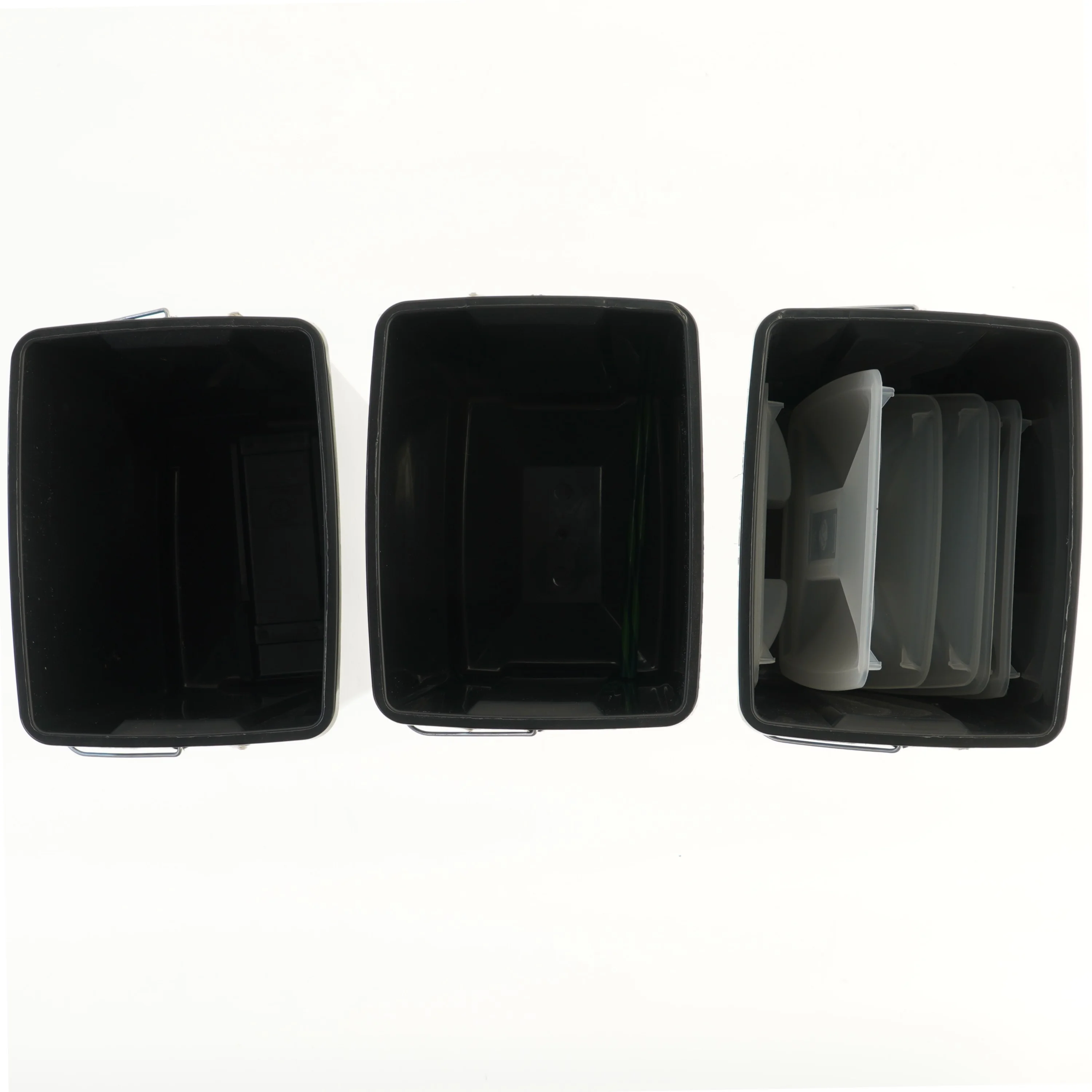 Sort affaldsspand sæt, 3 styk fra Curver (str. 30x20x15, 3 styk cm)