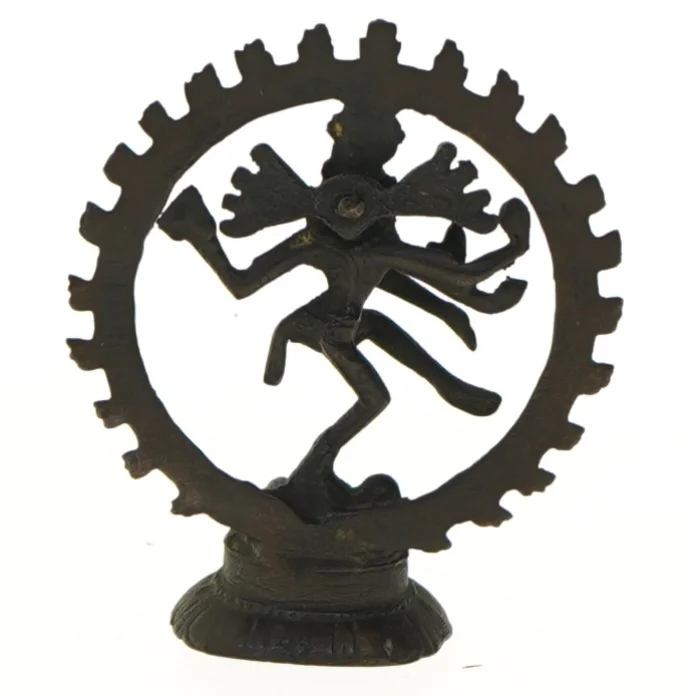 Lille statue af Shiva som Nataraja (str. Ø 9 cm)