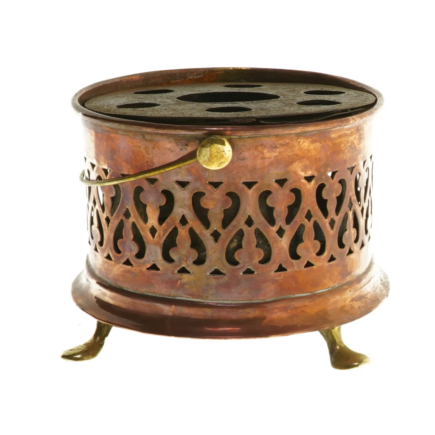 Antik kobber varmer (str. 11x12x16 cm)