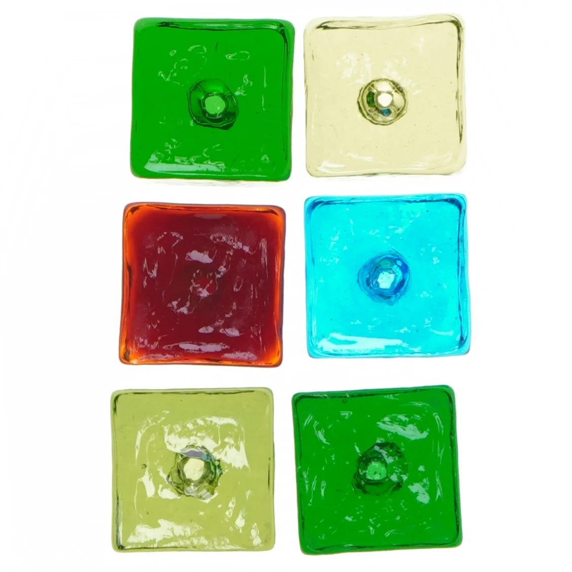 Farvede glas fyrfadsstager (str. 4x4x4 cm)