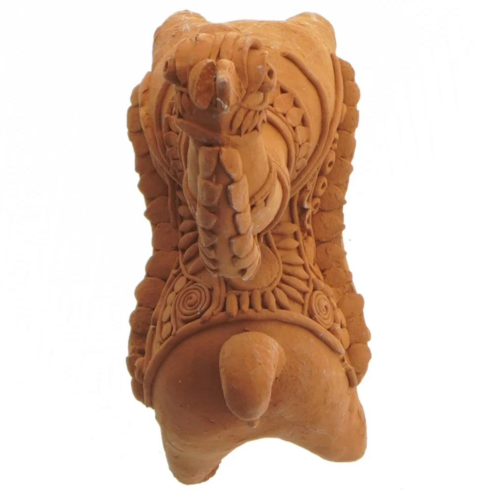 Terrakotta figur af hest (str. 12x16 cm)