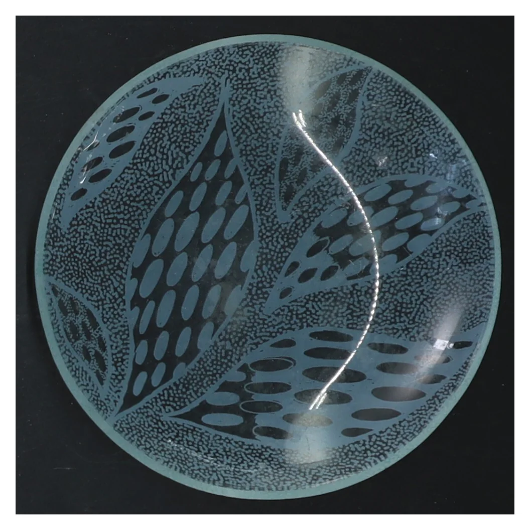 Glas dekoreret tallerken (str. Ø 10 cm)