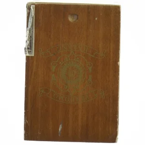 Vintage cigar-kasse med dekorativt prægeprint (str. 20 x 14 x 11 cm)