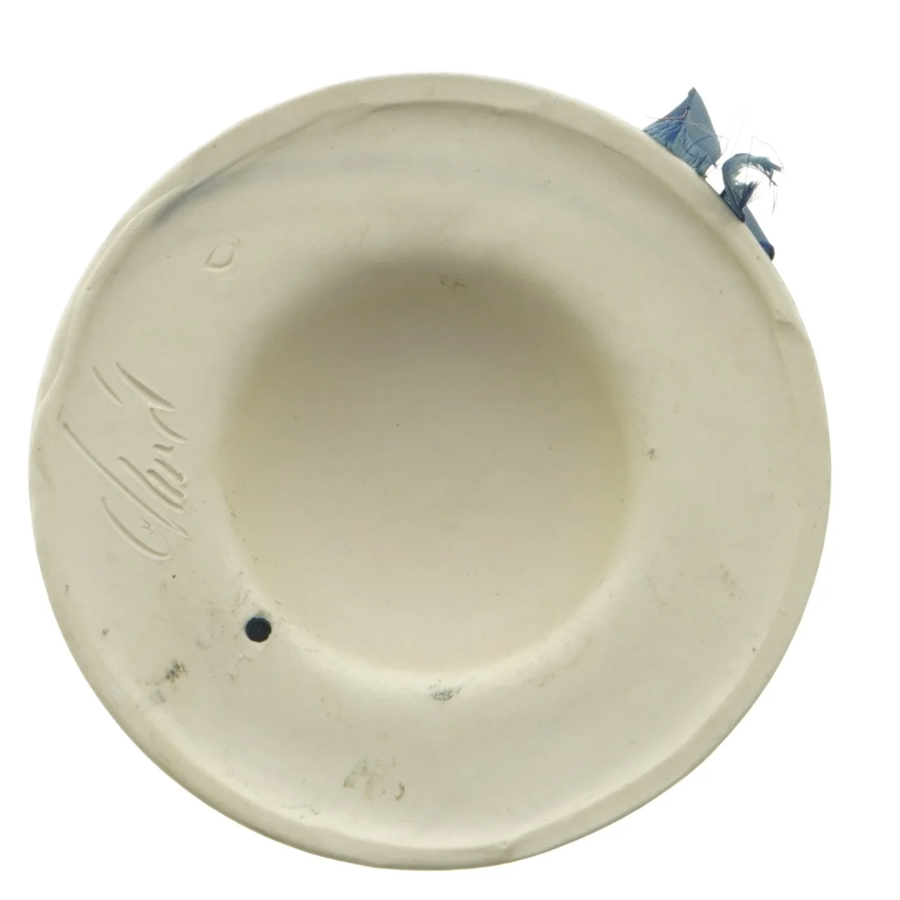 Blå keramik hat med blomster (str. Ø 15 cm)