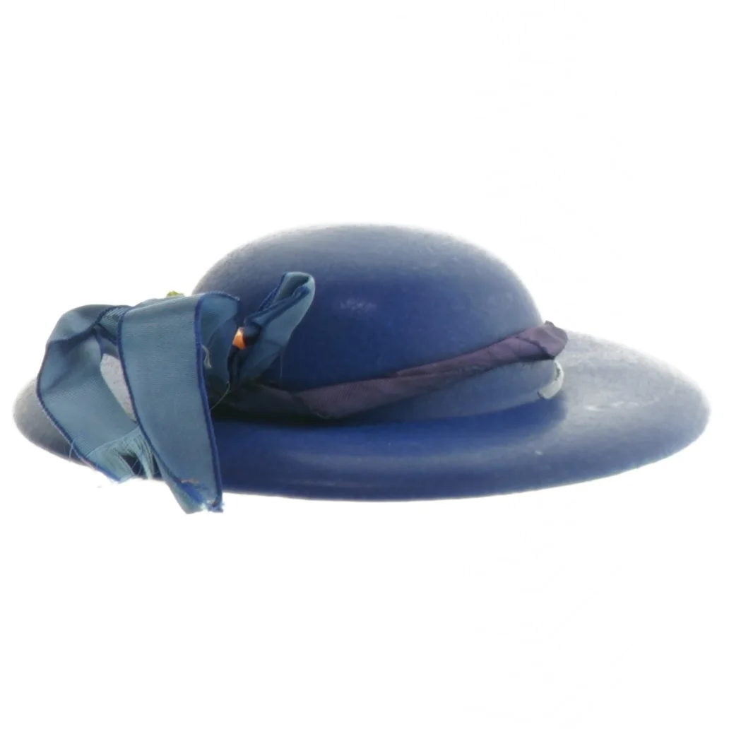 Blå keramik hat med blomster (str. Ø 15 cm)