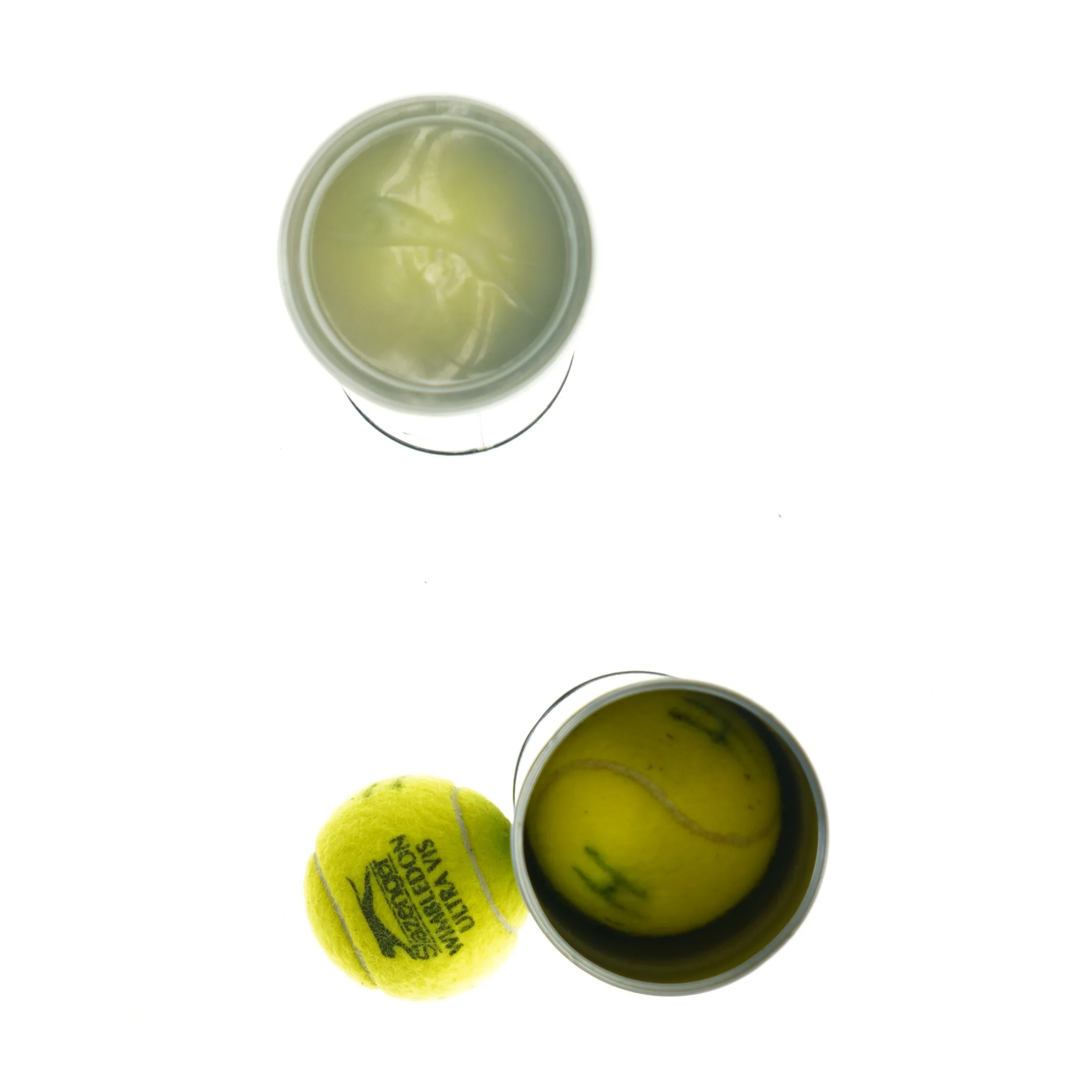 Brugte tennisbolde med opbevaringsrør fra Wimbledon Ultra Vis (str. 27 x 7,5 cm)