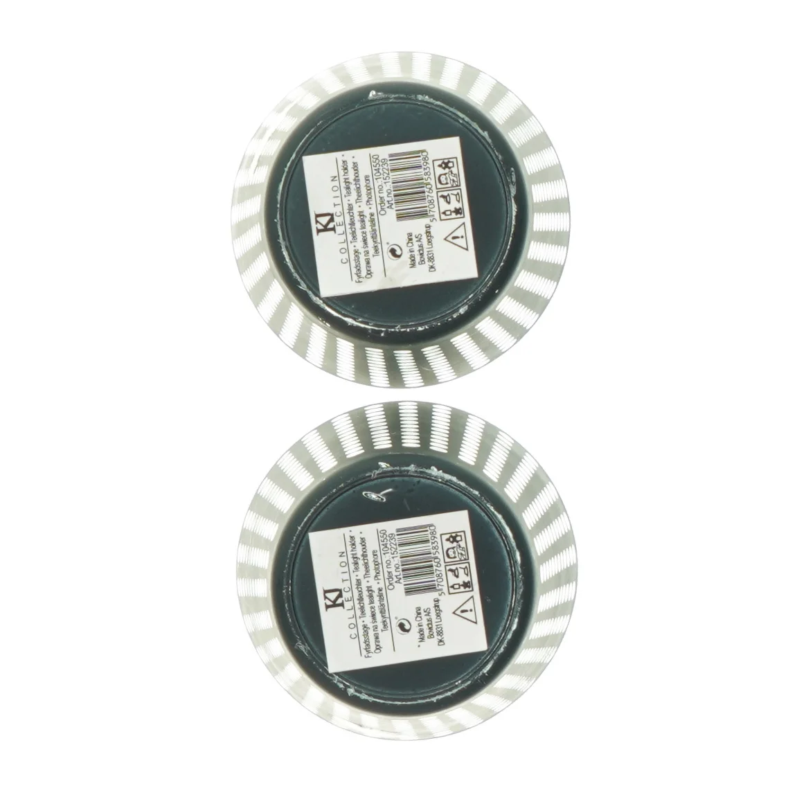 Fyrfadslysestager 2 styks fra KJ Collection (str. 7 x Ø7,5 cm)