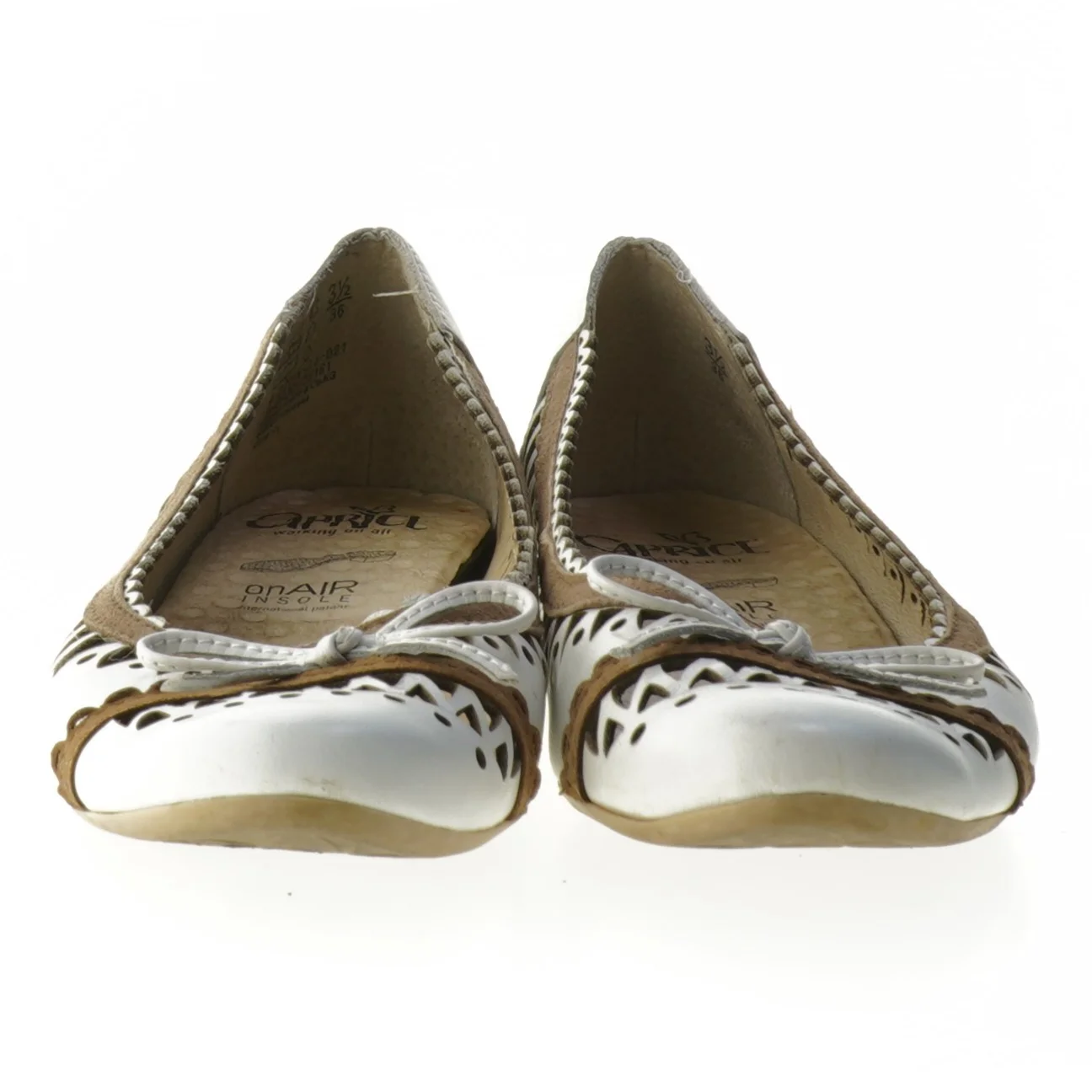 Hvide kvinde ballerina sko fra Caprice (str. 35 )