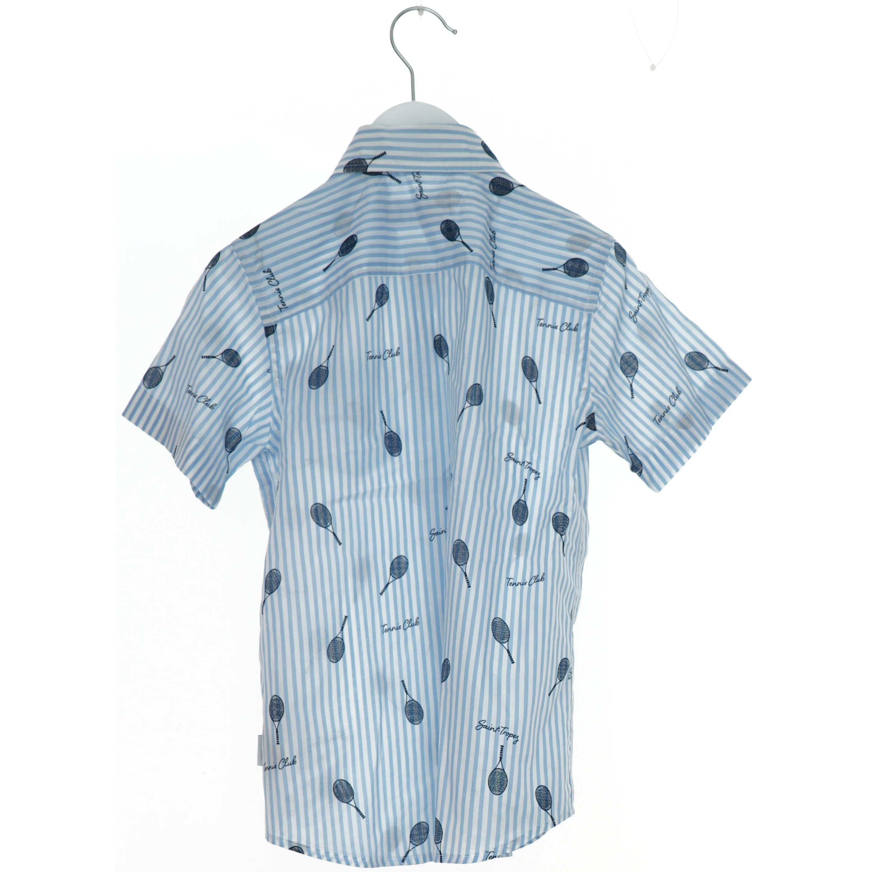 Kortærmet skjorte med striber og tennisprint fra Jack & Jones (str. 128)