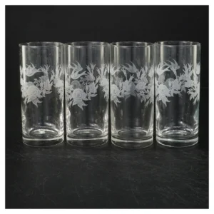 Dekorerede glas vaser (str. Ø 7 cm. længde, 14,5 cm)