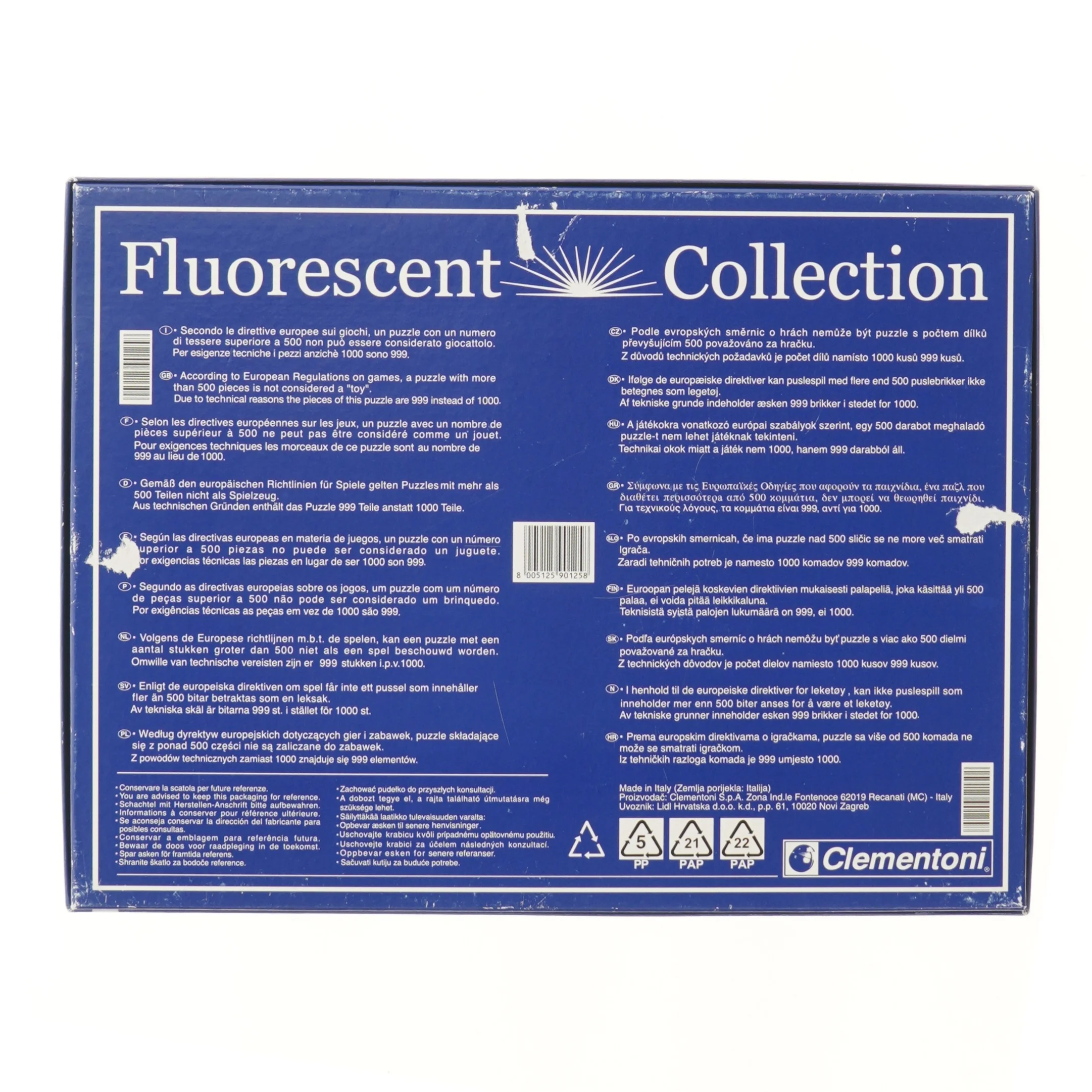 Fluorescent Collection puslespil 1000 brikker fra Clementoni (str. 1000 brikker 67,7x47,7 cm)