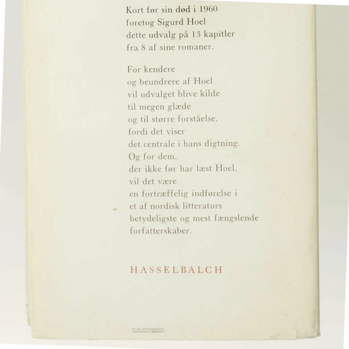 Sigurd Hoel bog fra Hasselbalch