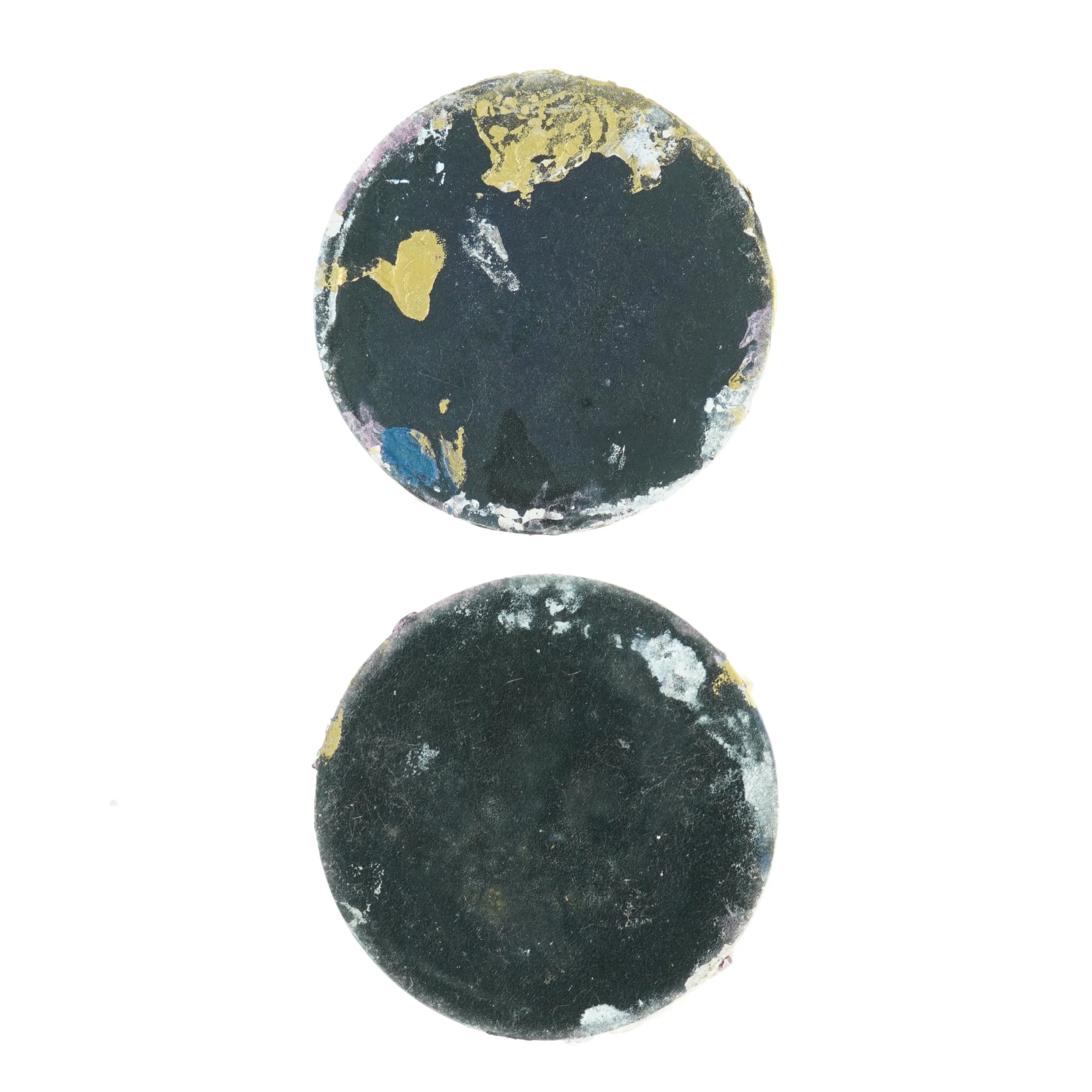 Dekorativt malede lysestager (str. 24,5 x 13 cm)