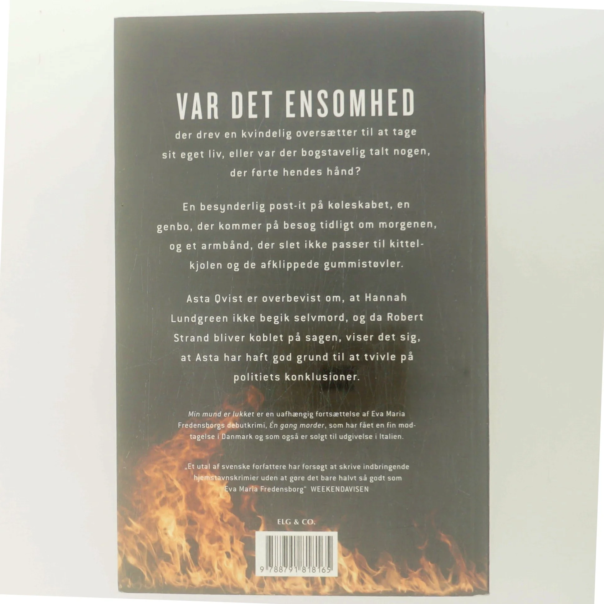 Min mund er lukket : kriminalroman af Eva Maria Fredensborg (Bog)