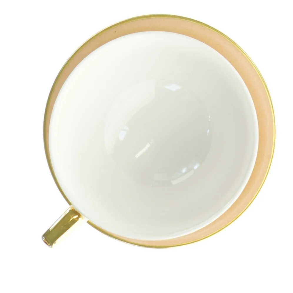 Porcelænskop med underkop fra Kjøbenshavn Porcellains Maleri (str. Kop 12 x 10 x 5,5 cm underkop 11,5 x 2 cm)